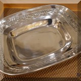 S21. Metalart rectangular serving bowl with design on edge. 12” x 9.5” - $24